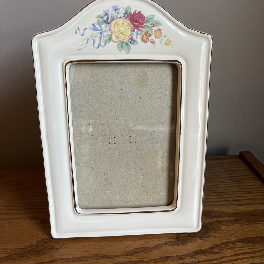 Vintage 90s Hallmark Picture Frame 5x7 Ceramic Floral Cottagecore Grandmacore